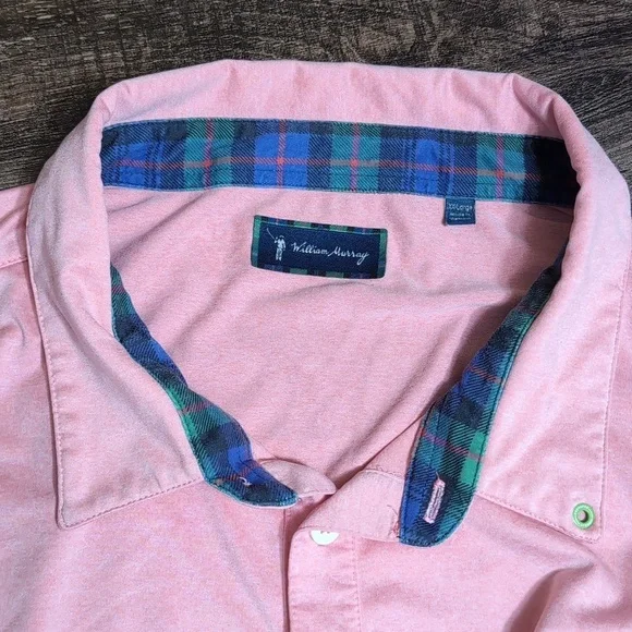 William Murray Golf Polo Size XXL In Pink Performance Stretch Plaid Sleeve - Picture 2 of 10